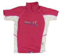 Fuchsiovo-bílé UV tričko s logem O´neill