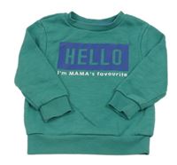 Zelená mikina s nápisem zn. Primark
