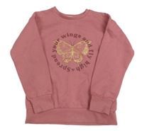 Růžová mikina s motýlem Primark
