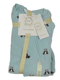 Nové - Světlemodré fleecové pyžamo s pandami M&S
