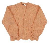 Lososový melírovaný propínací svetr George