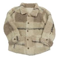 Béžovo-hnědá kostkovaná košilová podšitá bunda zn. George 