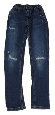 Tmavomodré skinny rifle s prodíráním Denim Co.