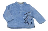 Modrá chlupatá mikina s medvědem C&A