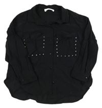 Černá oversize halenka s cvočky Zara