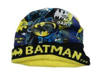 Černo-modro-žlutá plyšovo/pletená čepice - Batman
