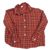 Červeno-černo-bílá kostkovaná košile Shein