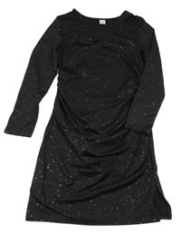 Černo-šedé puntíkaté šaty Shein