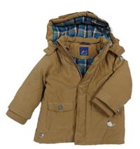 Hnědá šusťáková zimní bunda s kapucí Sergent major