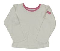 Bílé triko s růžovým lemem Disney