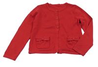 Červený propínací svetr s kapsami George