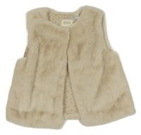 Béžová kožešinová podšitá vesta 
