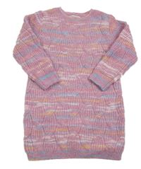 Růžové melírované pletené šaty Primark