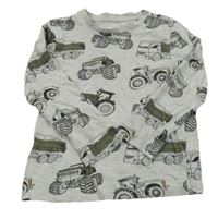 Šedé triko s monster trucky C&A