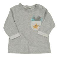 Šedé melírované triko s lachtanem Ergee