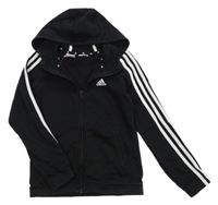 Černá propínací mikina s kapucí Adidas