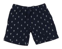 Tmavomodré bavlněné kraťasy s kotvami H&M