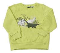 Limetková mikina s dinosaury Lupilu