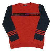 Červeno-tmavomodrý svetr Pierre Cardin