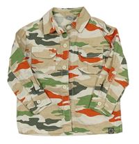 Béžovo-zeleno-červená army riflová bunda Tu