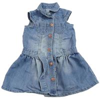 Modré riflové propínací šaty s páskem Mothercare