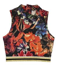 Černo-barevný květovaný crop top Matalan 