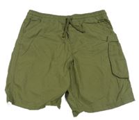 Khaki plátěné kraťasy s kapsami M&S