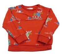 Červená mikina se soby zn. M&S