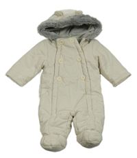 Smetanová šusťáková zimní kombinéza s kapucí John Lewis 