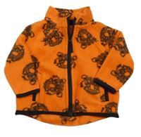 Oranžovo-černá fleecová propínací mikina s tygry Dunnes