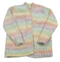 Barevný pruhovaný žinylkový cardigan Next 