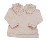 Světlerůžové vzorované triko s límcem Dunnes