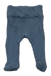 Modrošedé žebrované polodupky Shein 