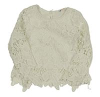 Smetanová madeirová halenka H&M