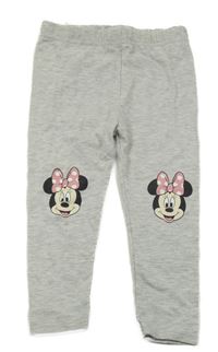 Šedé melírované legíny s Minnií Disney