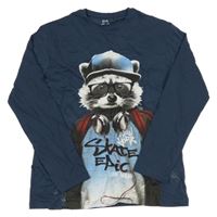 Tmavomodré triko s mývalem C&A