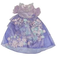 Fialovo-růžové organzovo/síťované šaty s kytičkami Disney