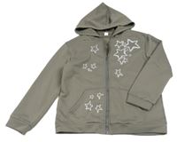 Šedá propínací mikina s hvězdičkami a kapucí Shein