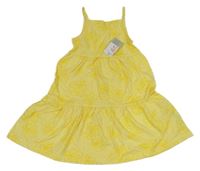 Nové - Žluté bavlněné šaty s květy Primark