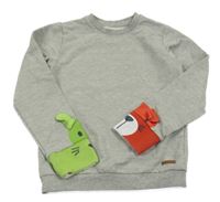 Šedá melírovaná mikina s pejsky Jako-o