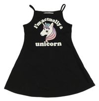 Černé šaty s jednorožcem H&M