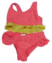 Neonově růžové dvoudílné plavky s puntíky Primark