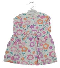 Nové - Bílé bavlněné šaty s květy Matalan