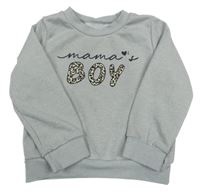 Šedá mikina s nápisem 