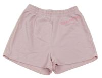Světlerůžové teplákové kraťasy s nápisem H&M