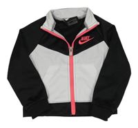 Černo-bílá propínací sportovní mikina s logem Nike