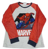 Šedo-červená sametová mikina se Spider-manem C&A