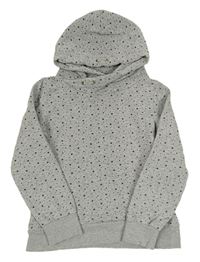 Šedá melírovaná mikina s hvězdičkami a kapucí TOM TAILOR 