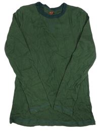 Tmavozeleno-smaragdové pruhované triko H&M