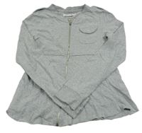 Šedá melírovaná propínací slabá mikina COKAS